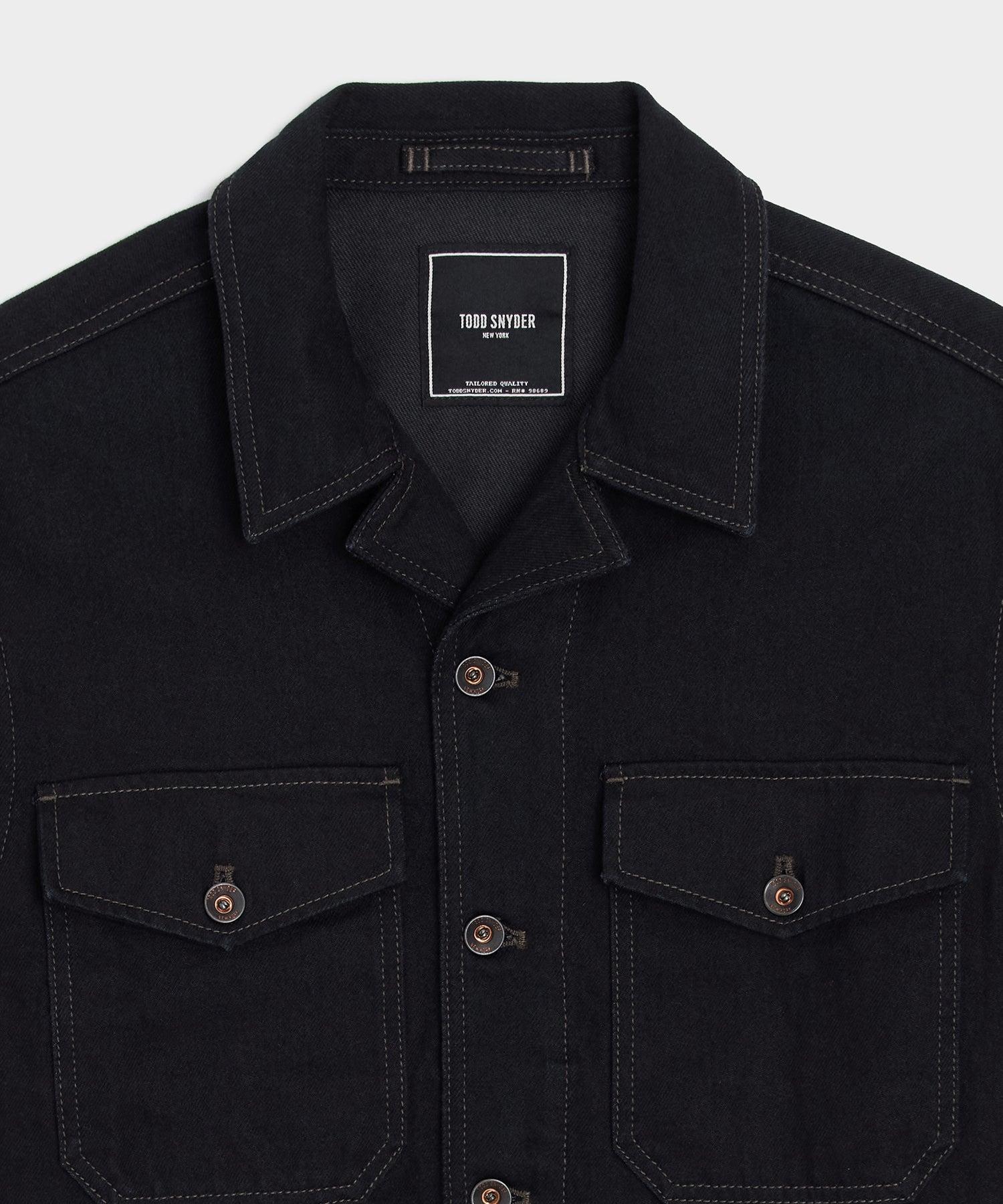 Cropped Denim Eisenhower Jacket Product Image