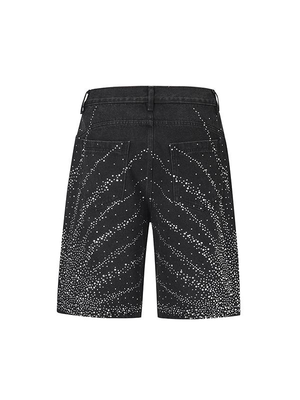 Rhinestone Denim Shorts Product Image