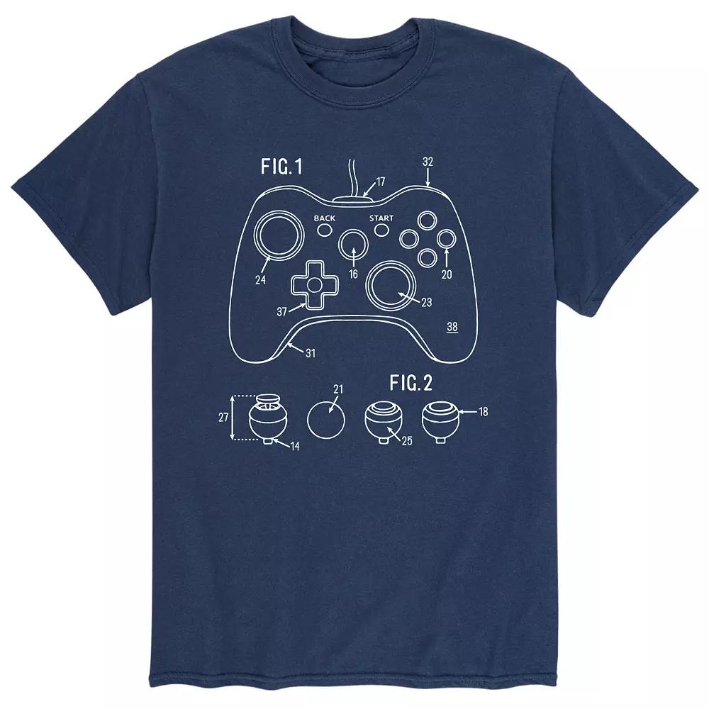 Men's Game Controller Rendering Tee,  Product Image