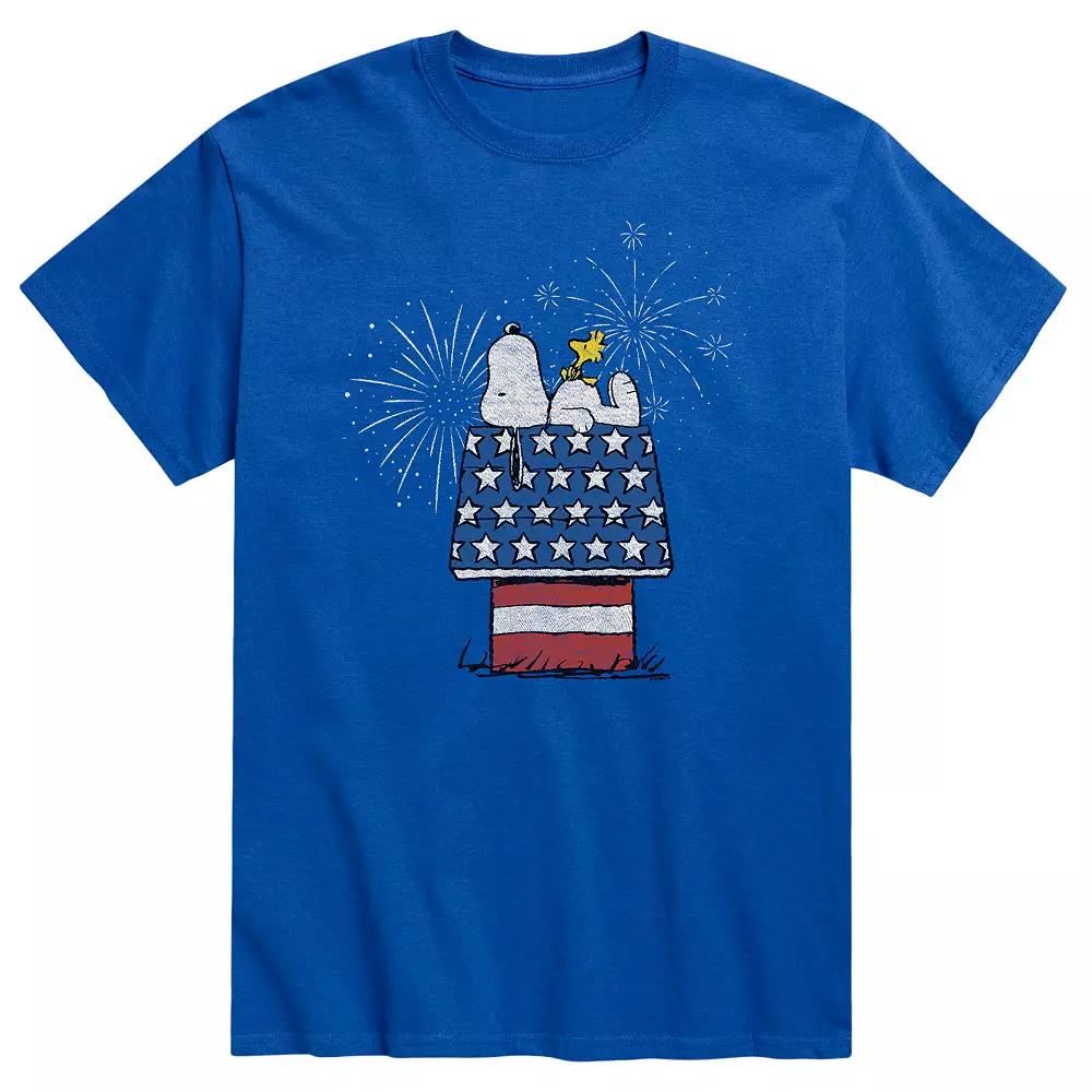Men's Peanuts Snoopy Dog House Fireworks Tee,  Product Image