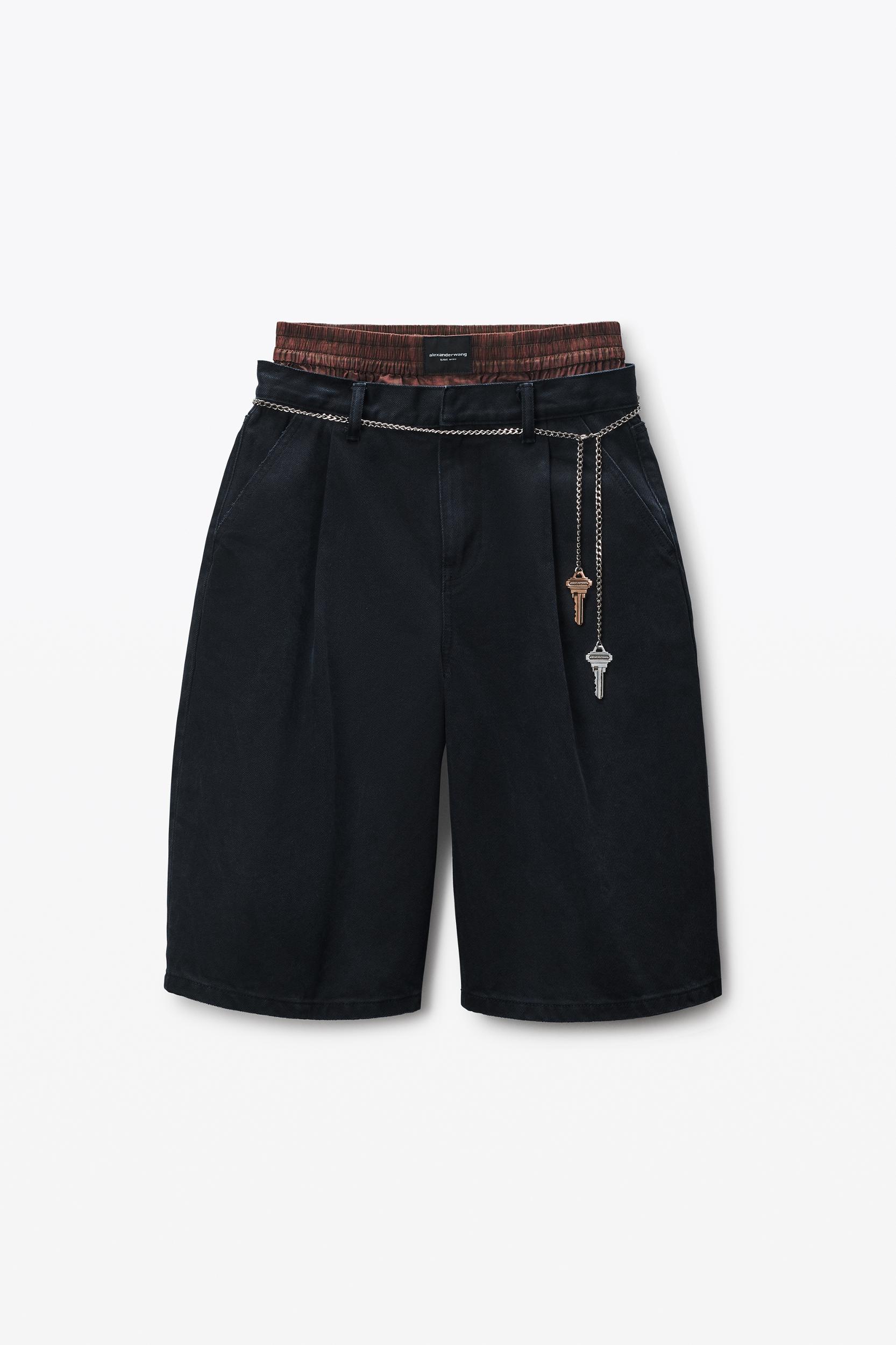 Black Pre-styled Shorts With Hardware Product Image