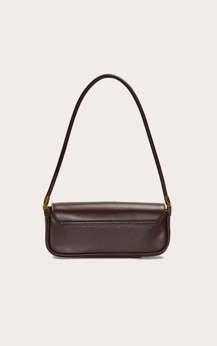 Chocolate PU Skinny Elongated Shoulder Bag Product Image