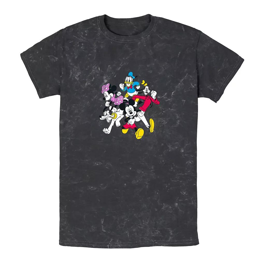 Men's Disney Mickey & Friends Group Shot Simple Bomabrd Wash Tee,  Product Image