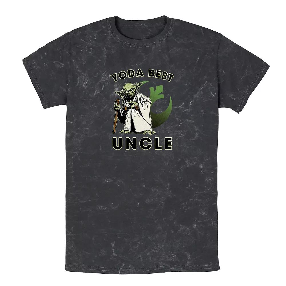 Men's Star Wars Yoda Best Uncle Rebel Logo Mineral Wash Graphic Tee,  Product Image