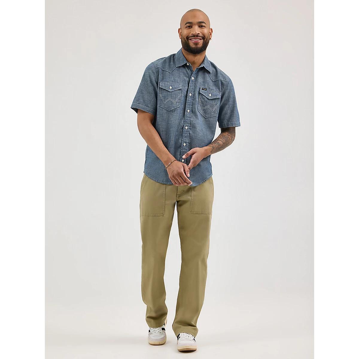 Men's Chambray Short Sleeve Shirt in Light Vintage Product Image