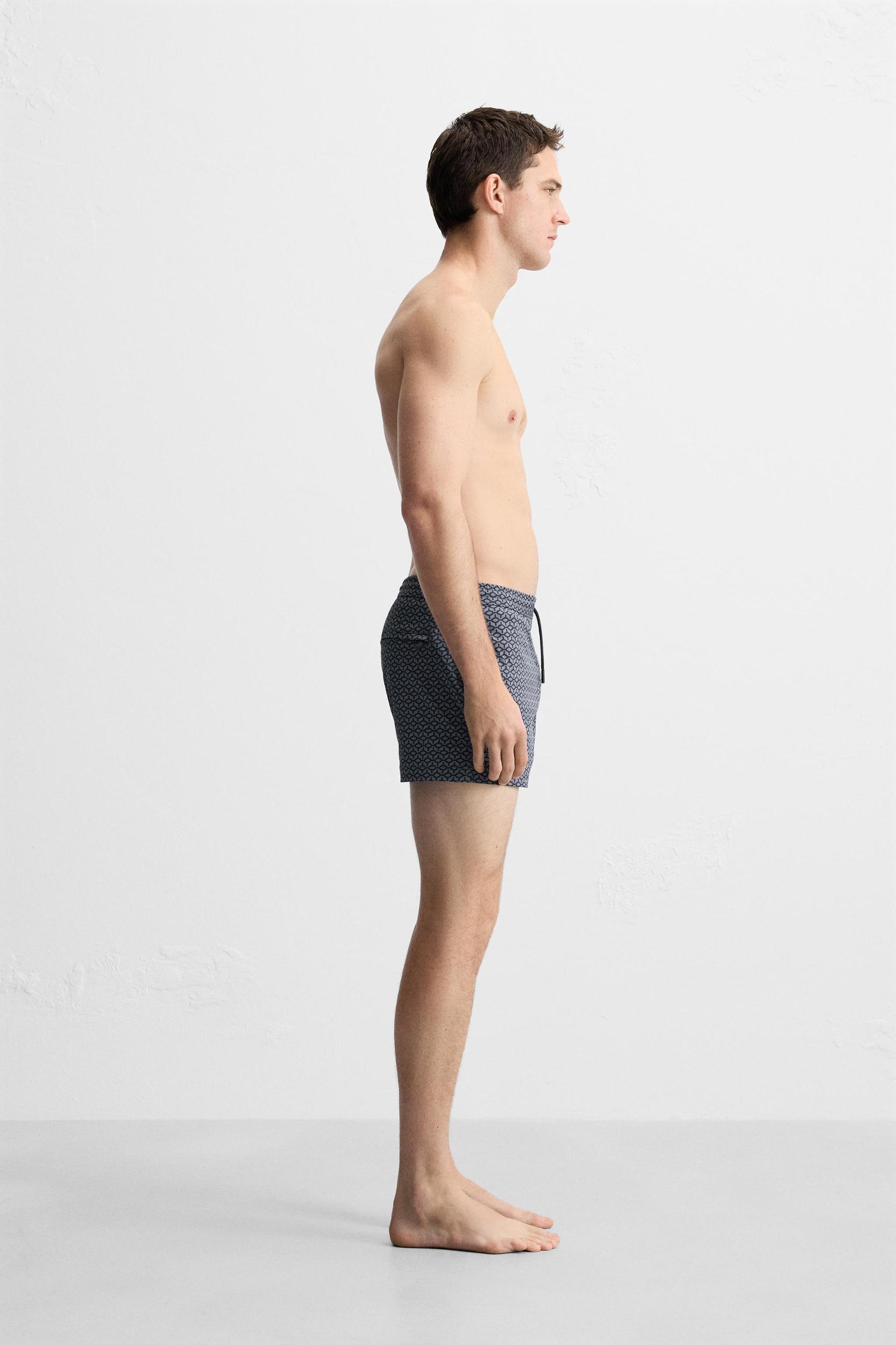 GEOMETRIC PRINT SHORT SWIMMING TRUNKS Product Image