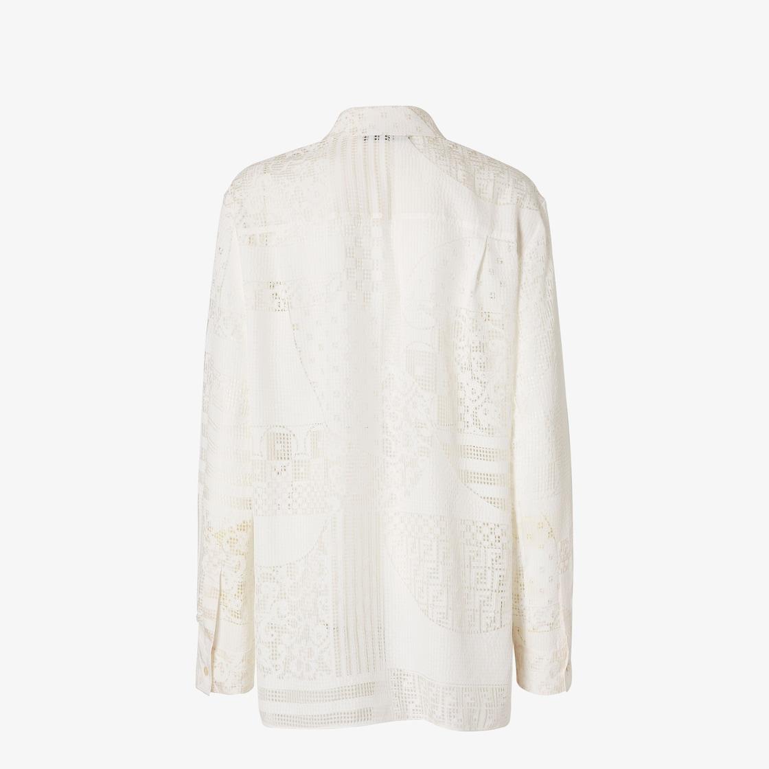 ShirtWhite viscose and silk burnout shirt Product Image