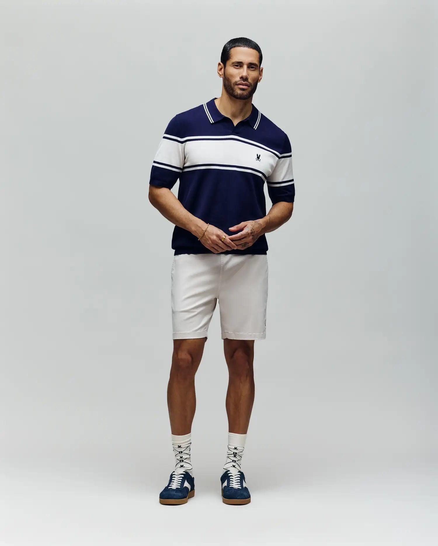 MENS ZAVIAN STRIPE KNIT POLO - MT0400055 Product Image