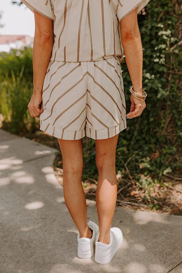 Resort Ready High Waist Stripe Shorts Product Image