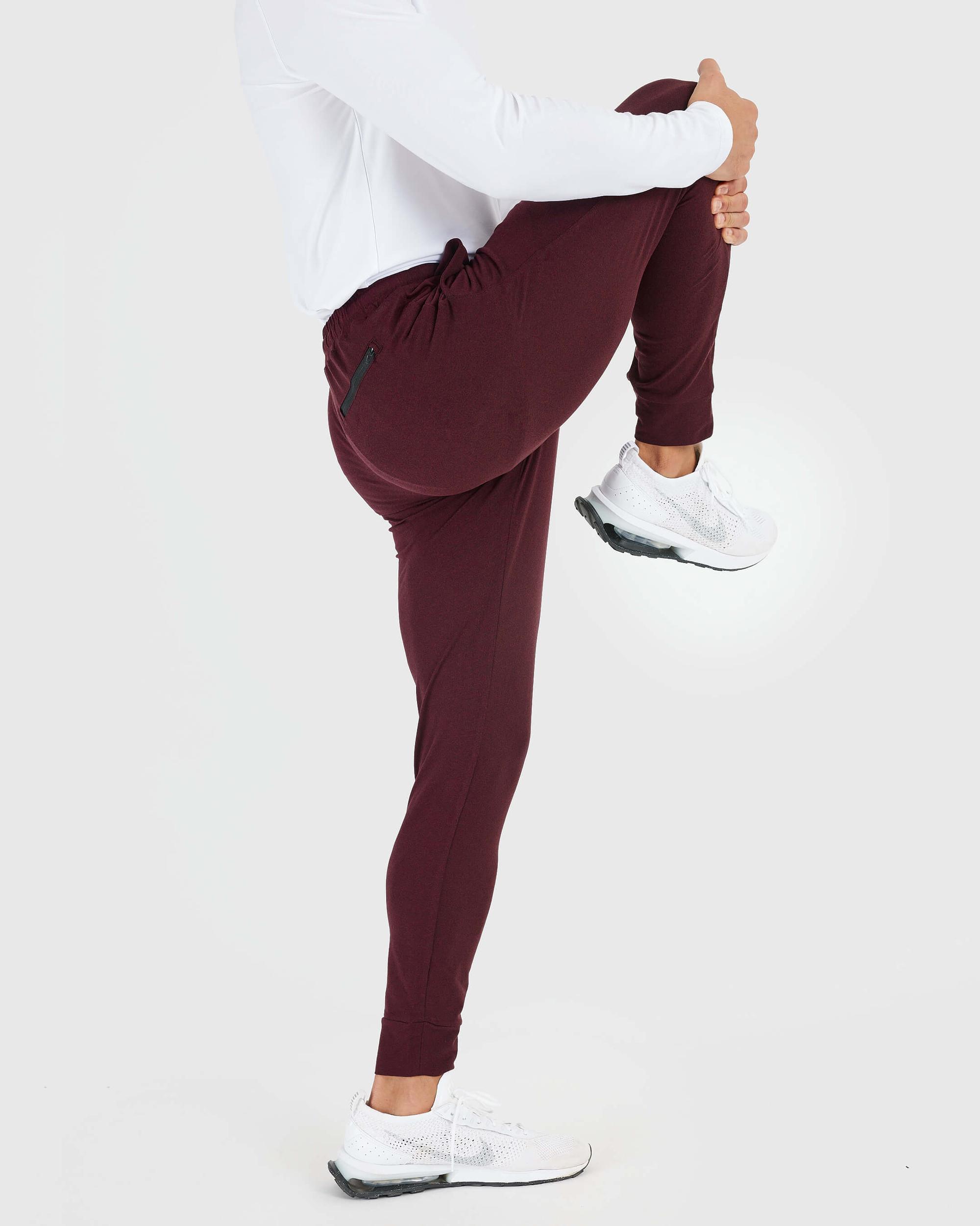 Dark Heather Burgundy Active Joggers Product Image