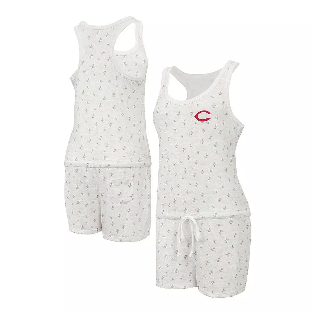 Women's Concepts Sport Cream Cincinnati Reds Gardner Hacci Knit Romper,  Product Image