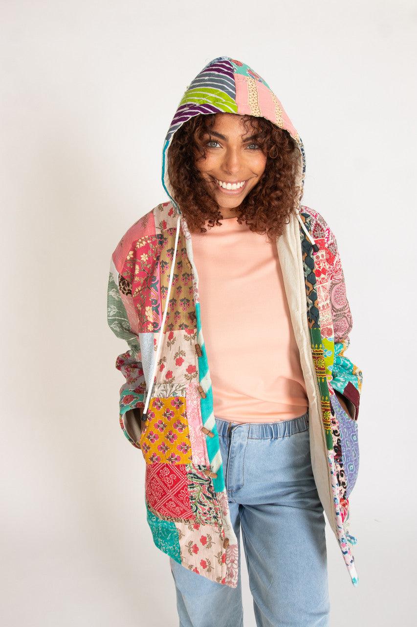 Hooded Patchwork Jacket Product Image