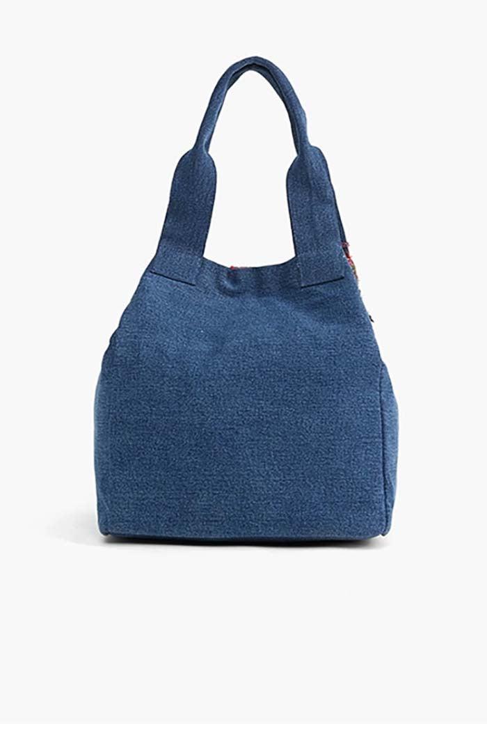 Watch Over Me Evil Eye Denim Tote Product Image
