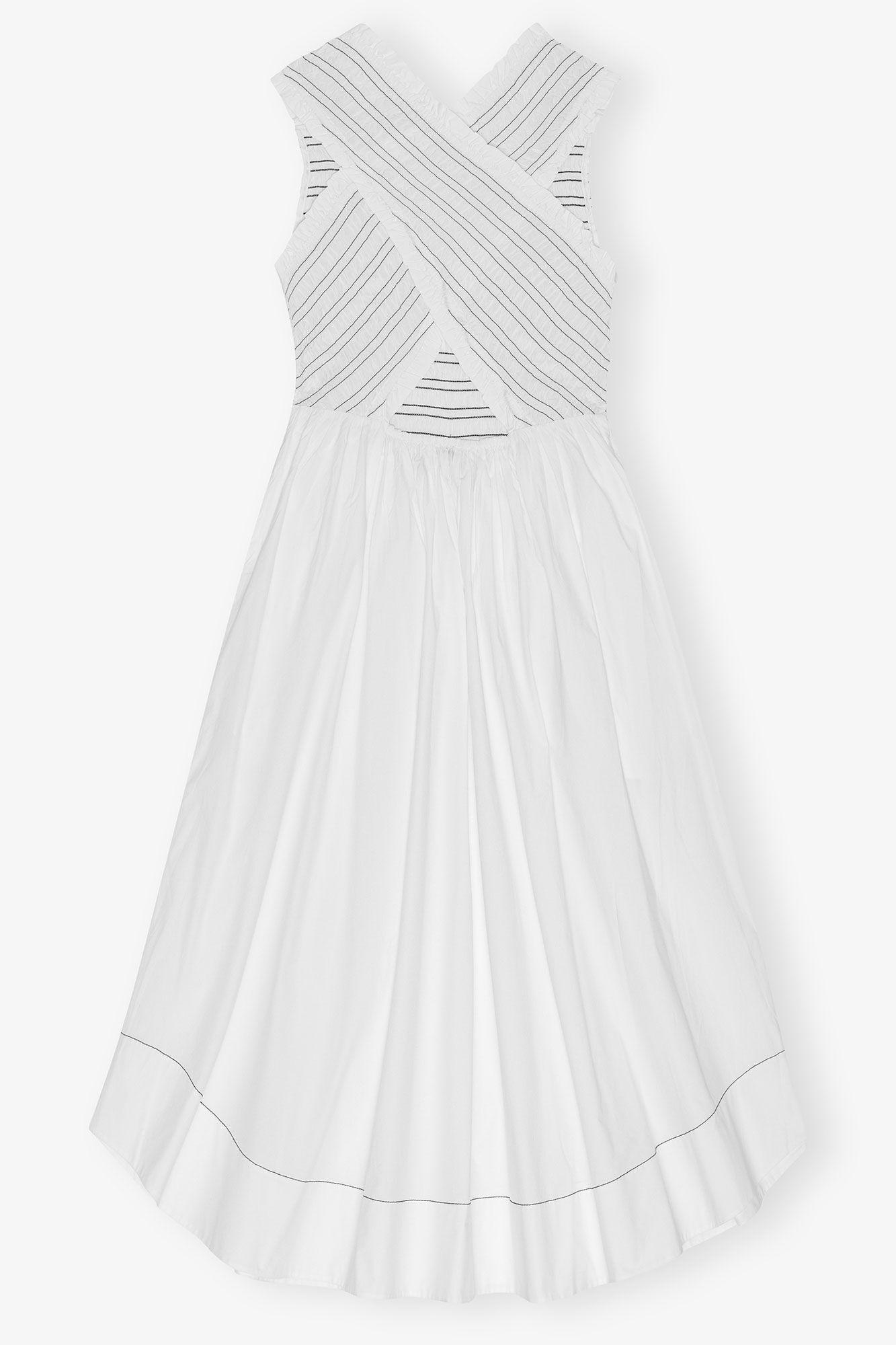 Washed Stretch Cotton Smock Midi Dress Product Image