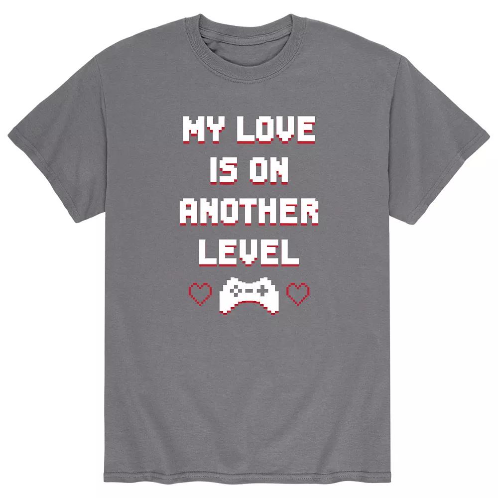 Men's My Love Is On Another Level Gamer Valentine's Day Graphic Tee,  Product Image