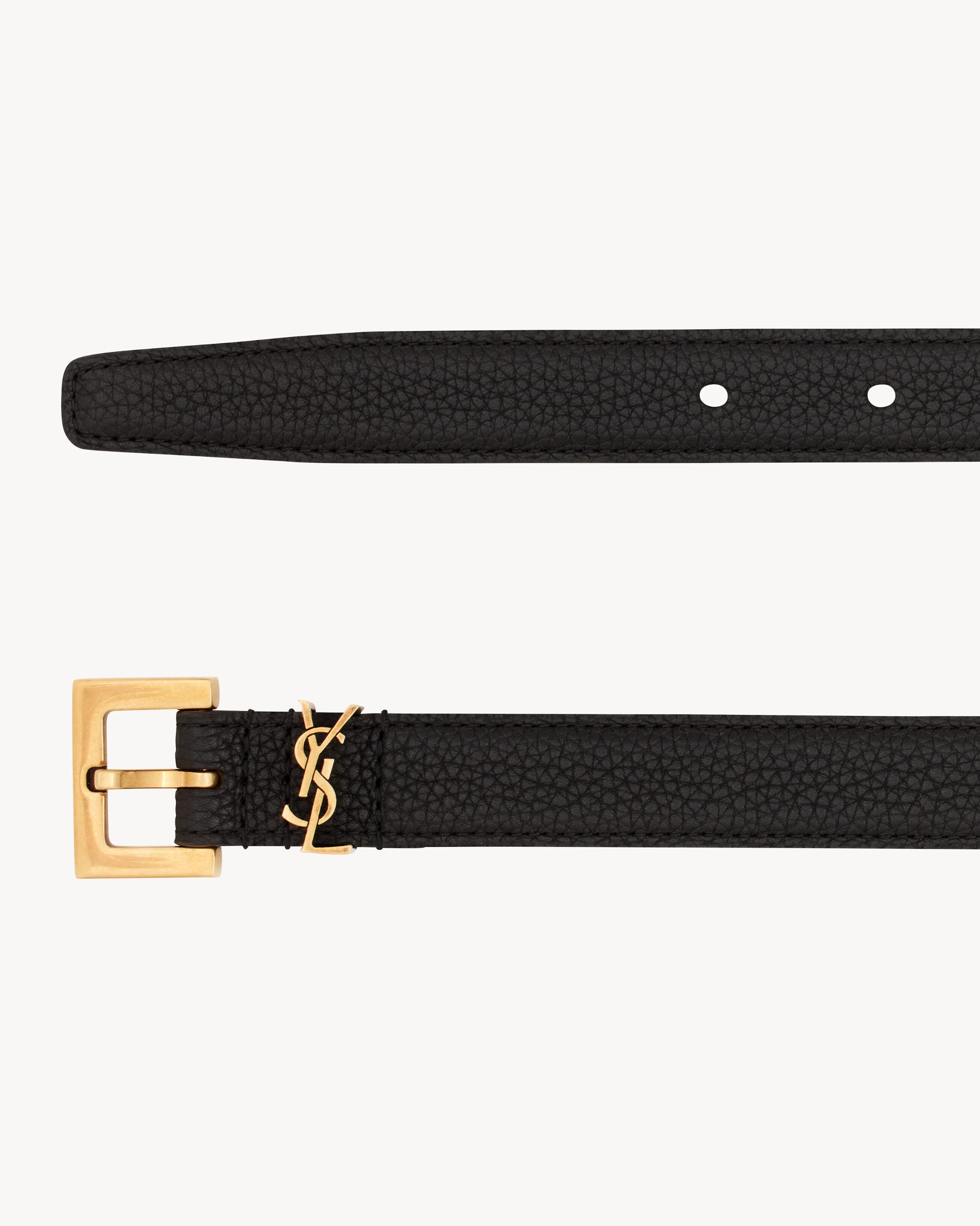 CASSANDRE THIN BELT WITH SQUARE BUCKLE IN GRAINED LEATHER Product Image