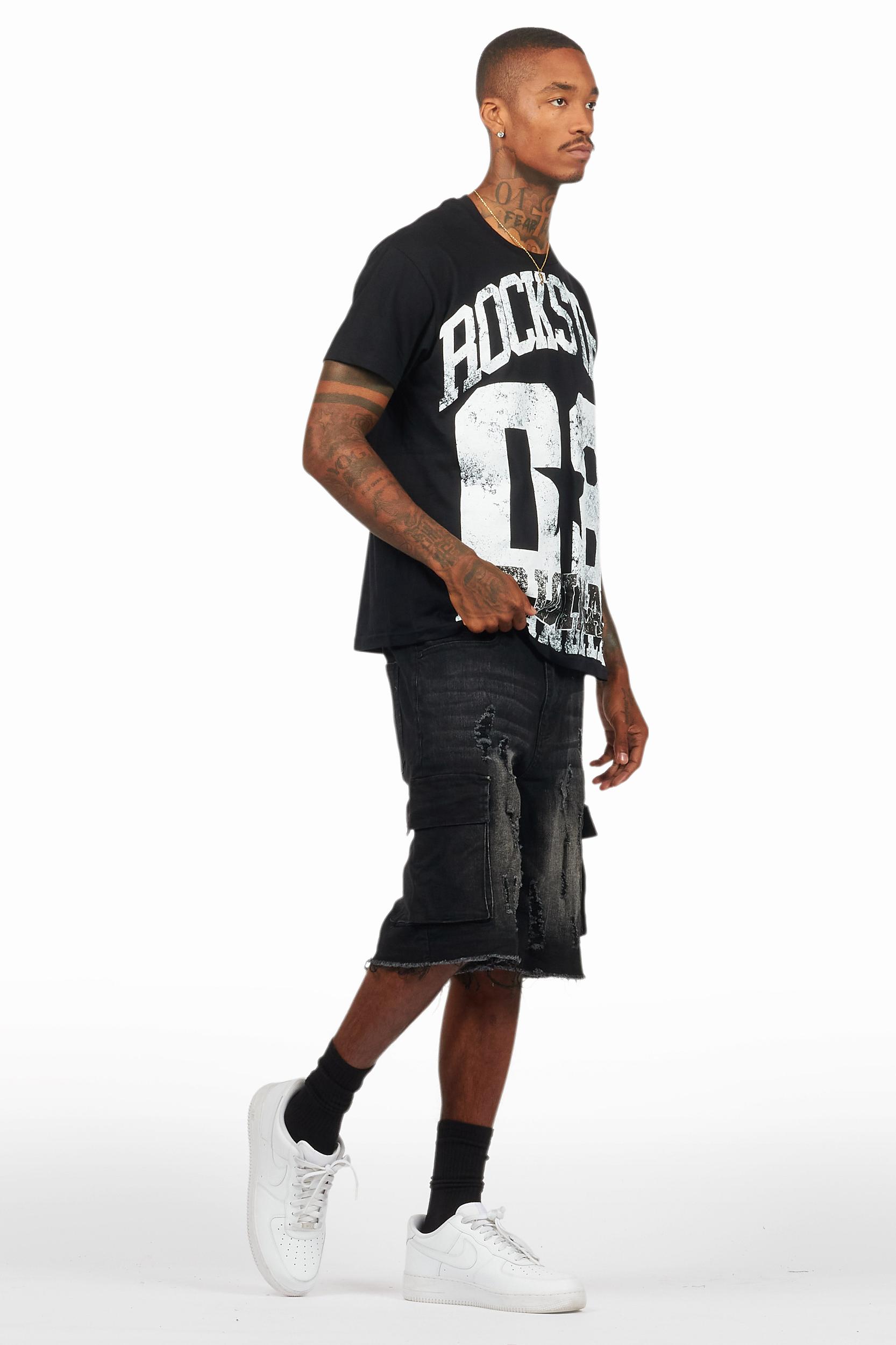 Kalix Black T-Shirt/Denim Short Set Male Product Image