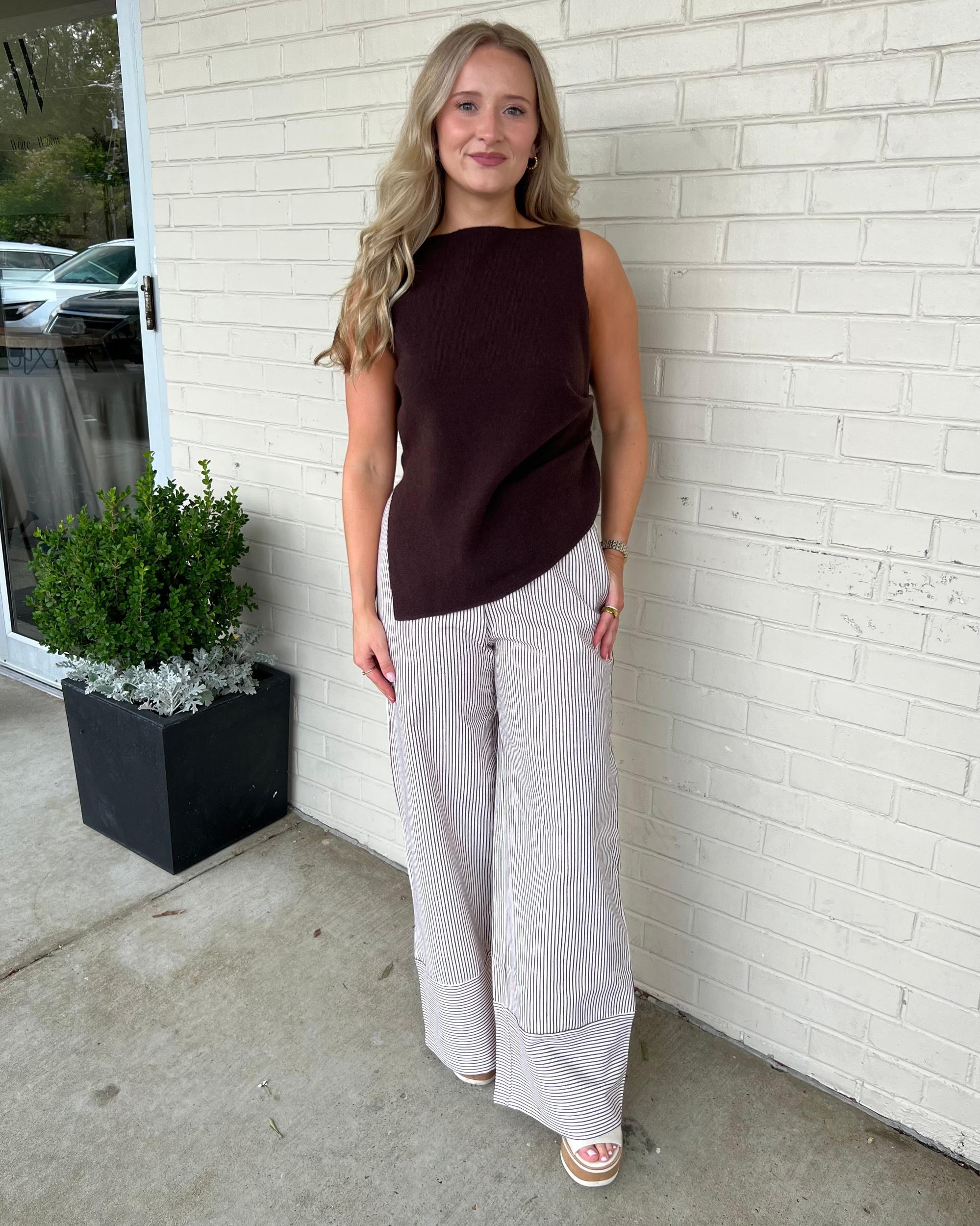 Valerie Wide Leg Striped Pants Product Image