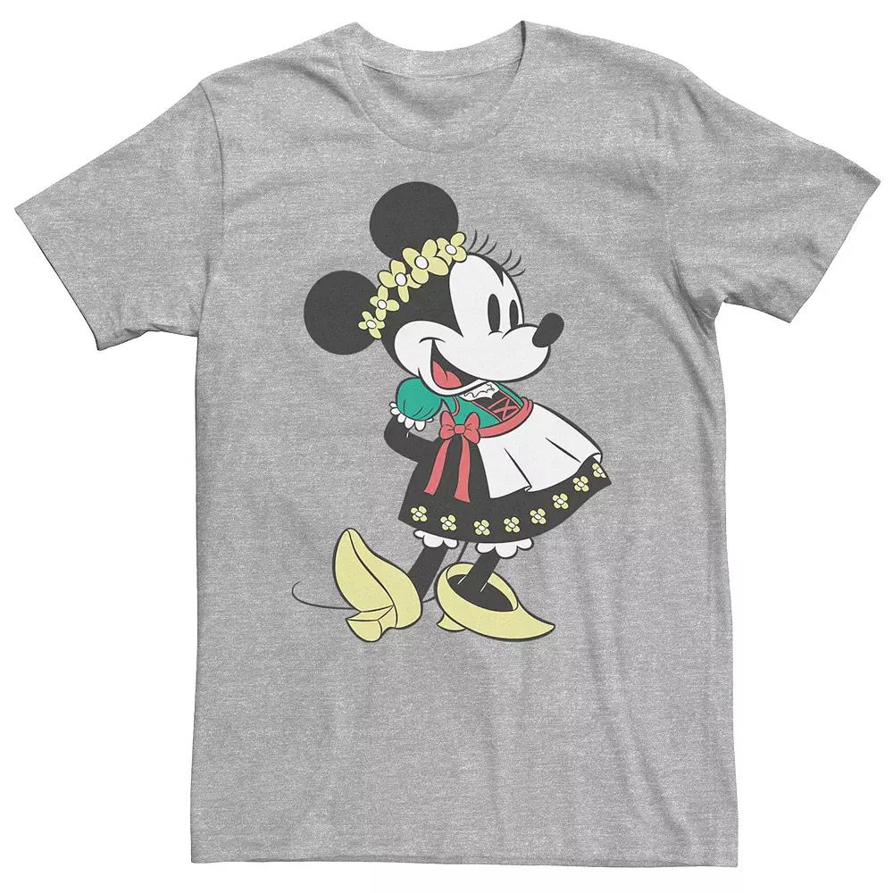 Big & Tall Disney Minnie Mouse Happy Dirndl Portrait Tee, Men's, Size: 3XL Tall, Athletic Grey Product Image