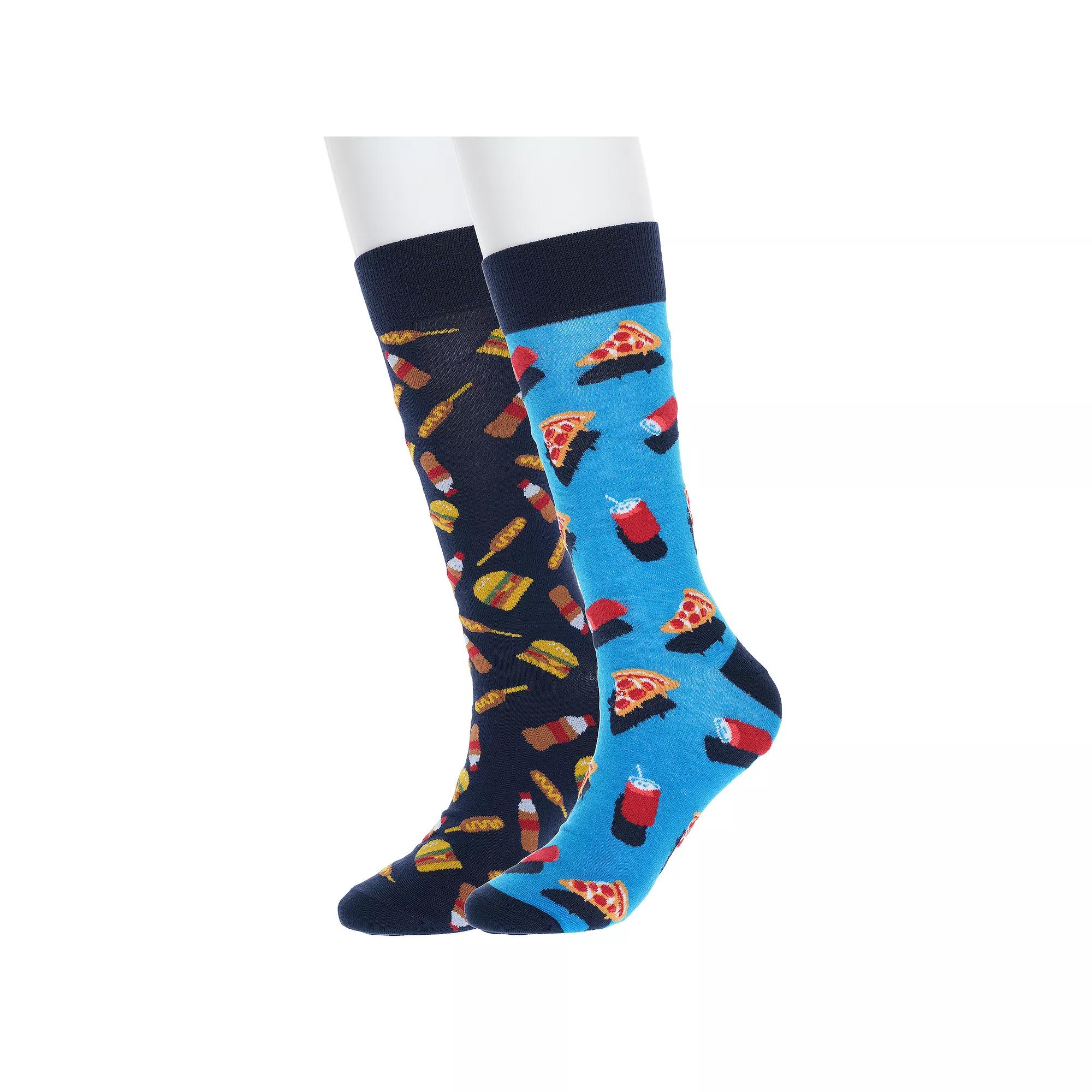 Men's Twisted Toes 2-Pack Novelty Socks, Ballpark Snacks Product Image