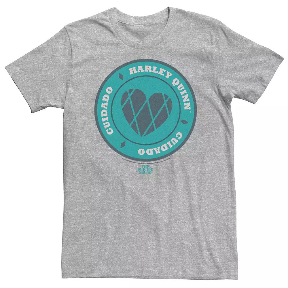 Big & Tall DC Comics The Suicide Squad Harley Fenced Hearts Tee, Men's, Size: Large Tall, Athletic Grey Product Image