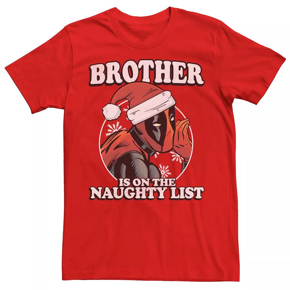 Men's Marvel Deadpool Brother On The Naughty List Tee,  Product Image