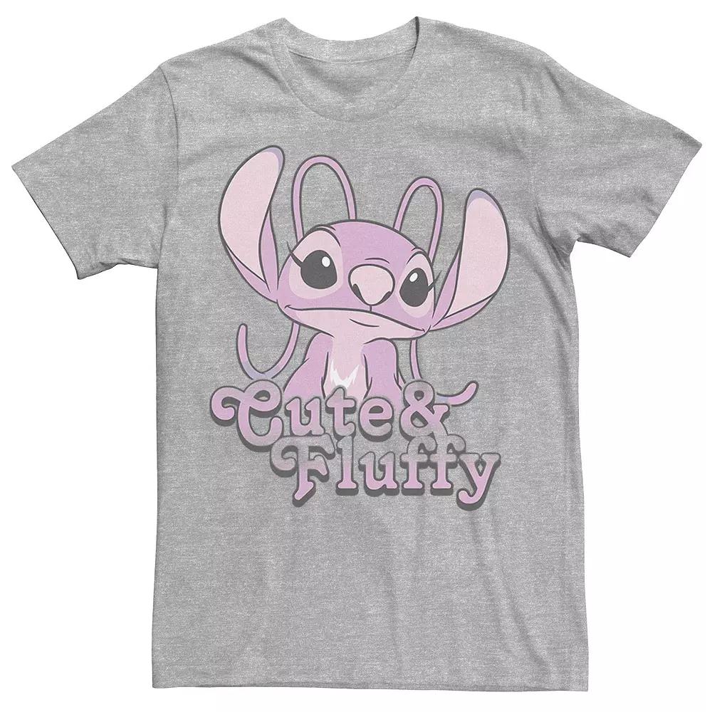 Disney's Lilo & Stitch Valentine's Day Angel Cute & Fluffy Men's Tee, Size: XL, Athletic Grey Product Image
