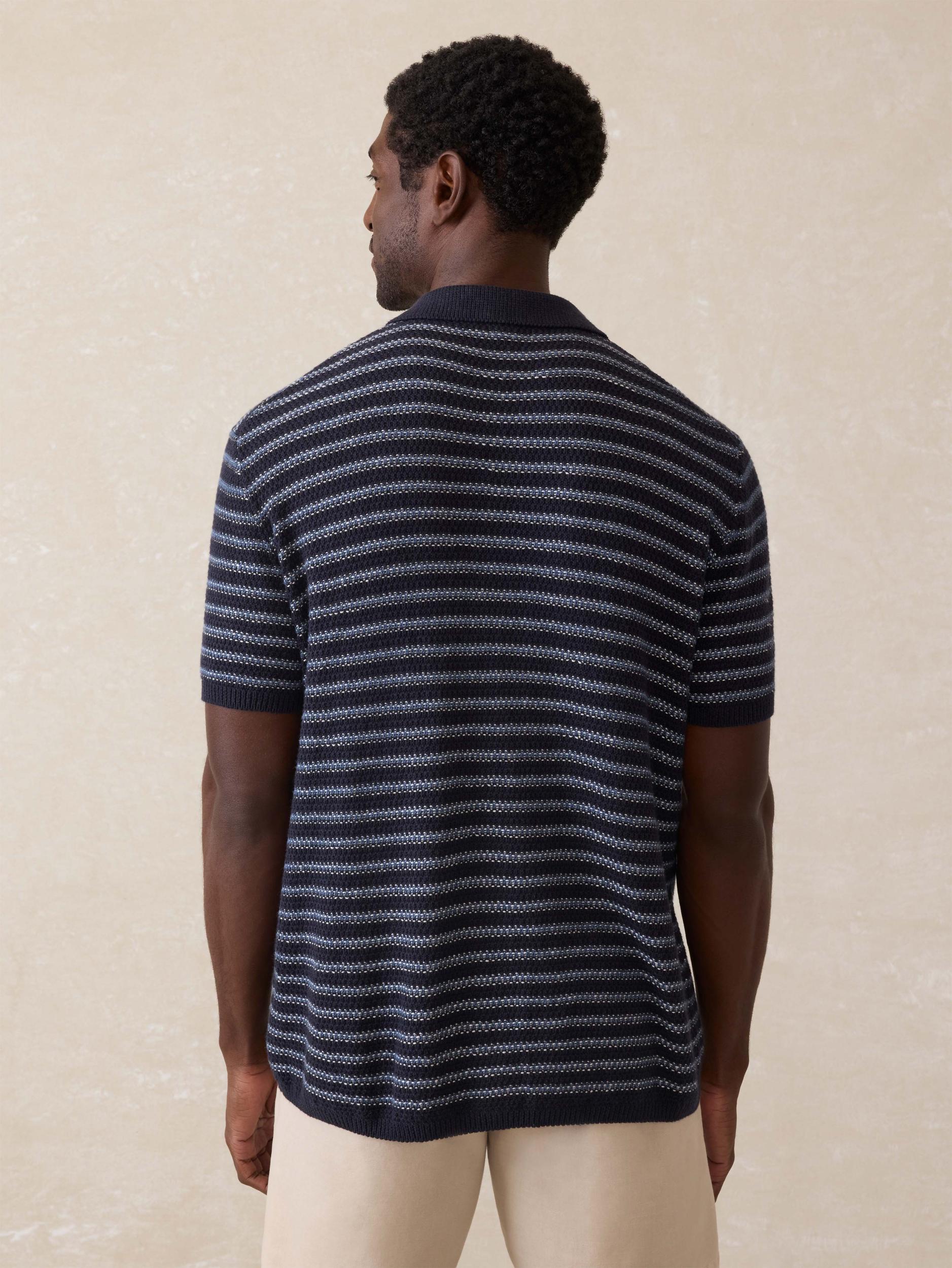 Short-Sleeve Sweater Shirt - Northern Depths Stripe Male Product Image