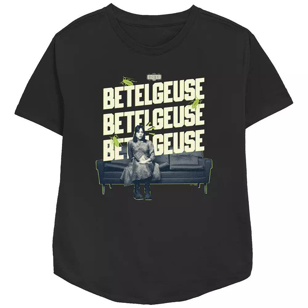 Women's Beetlejuice 2 Astrid On A Couch Relaxed Fit Graphic Tee,  Product Image