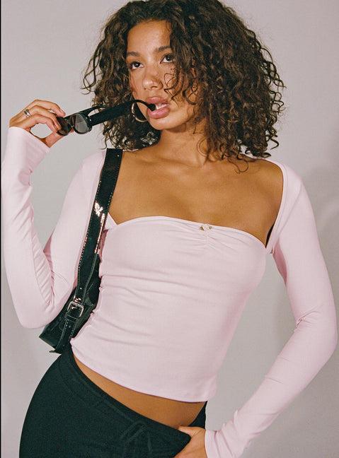 Adella Long Sleeve Top Pink Product Image