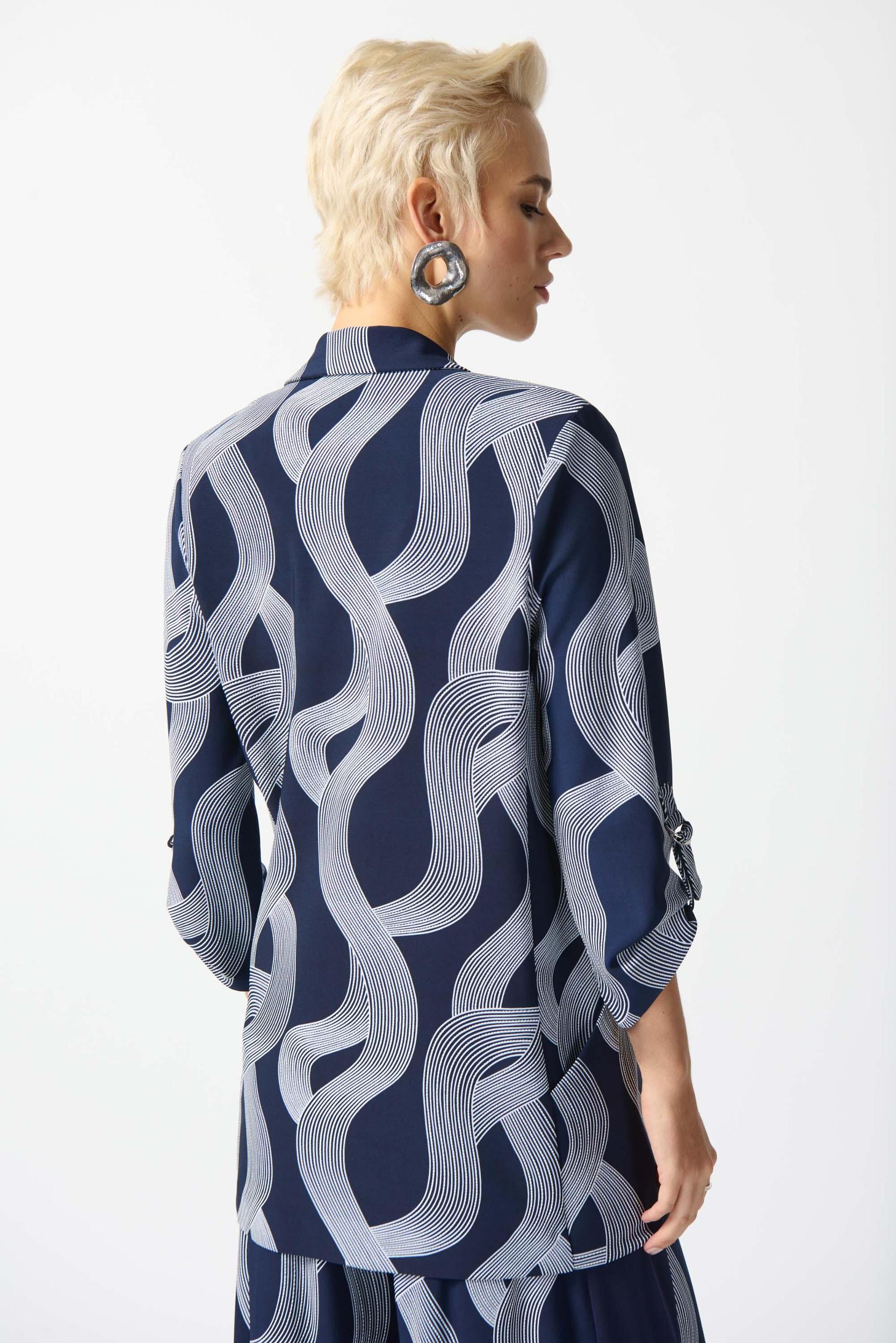 Silky Knit Abstract Print Boxy Blazer Product Image