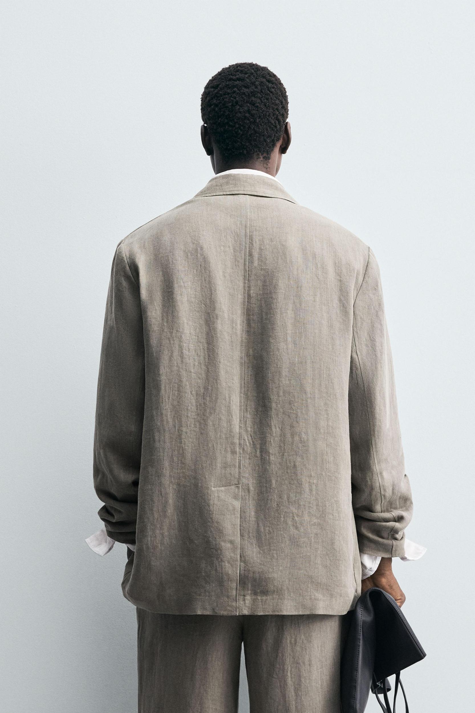 WASHED 100% LINEN SUIT BLAZER Product Image