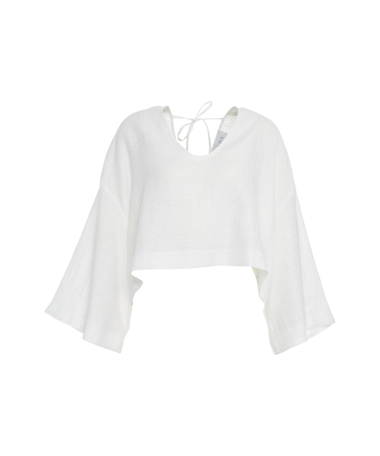 Blouse in linen blend Product Image