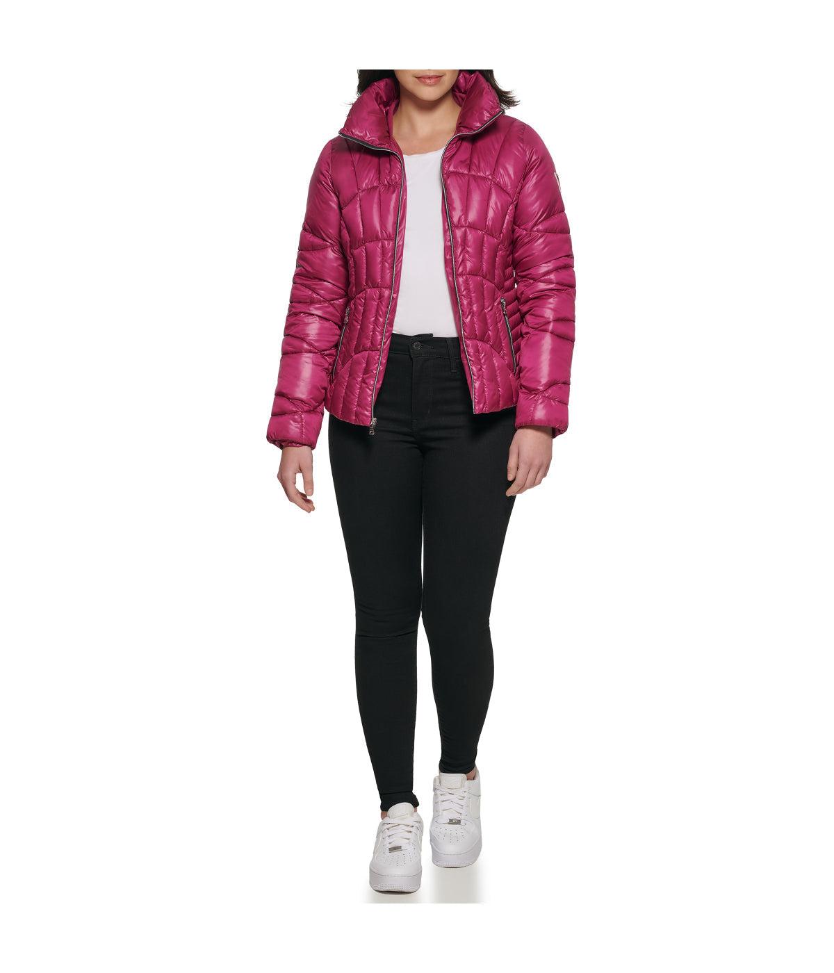 Quilted Puffer Jacket Magenta Product Image
