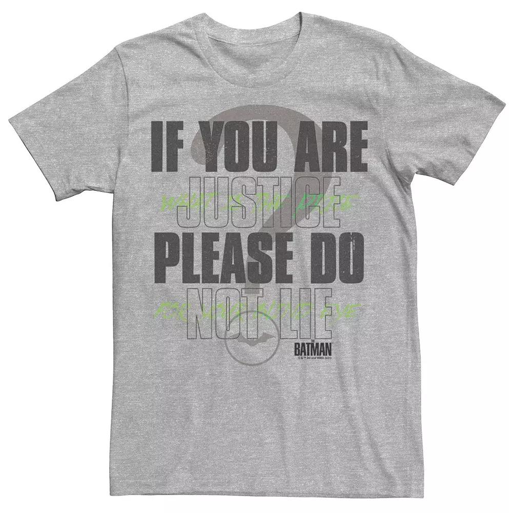 Men's DC Comics The Batman "If You Are Justice Please Do Not Lie" Tee,  Product Image