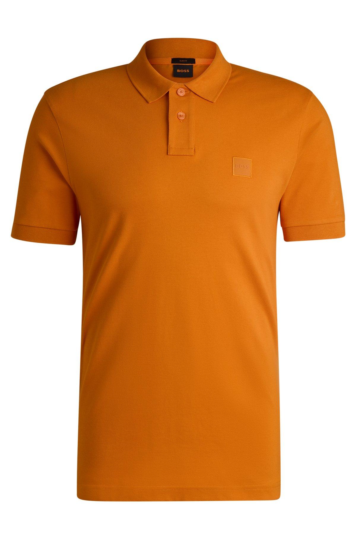 Extra-slim-fit stretch-cotton shirt with logo tape Product Image