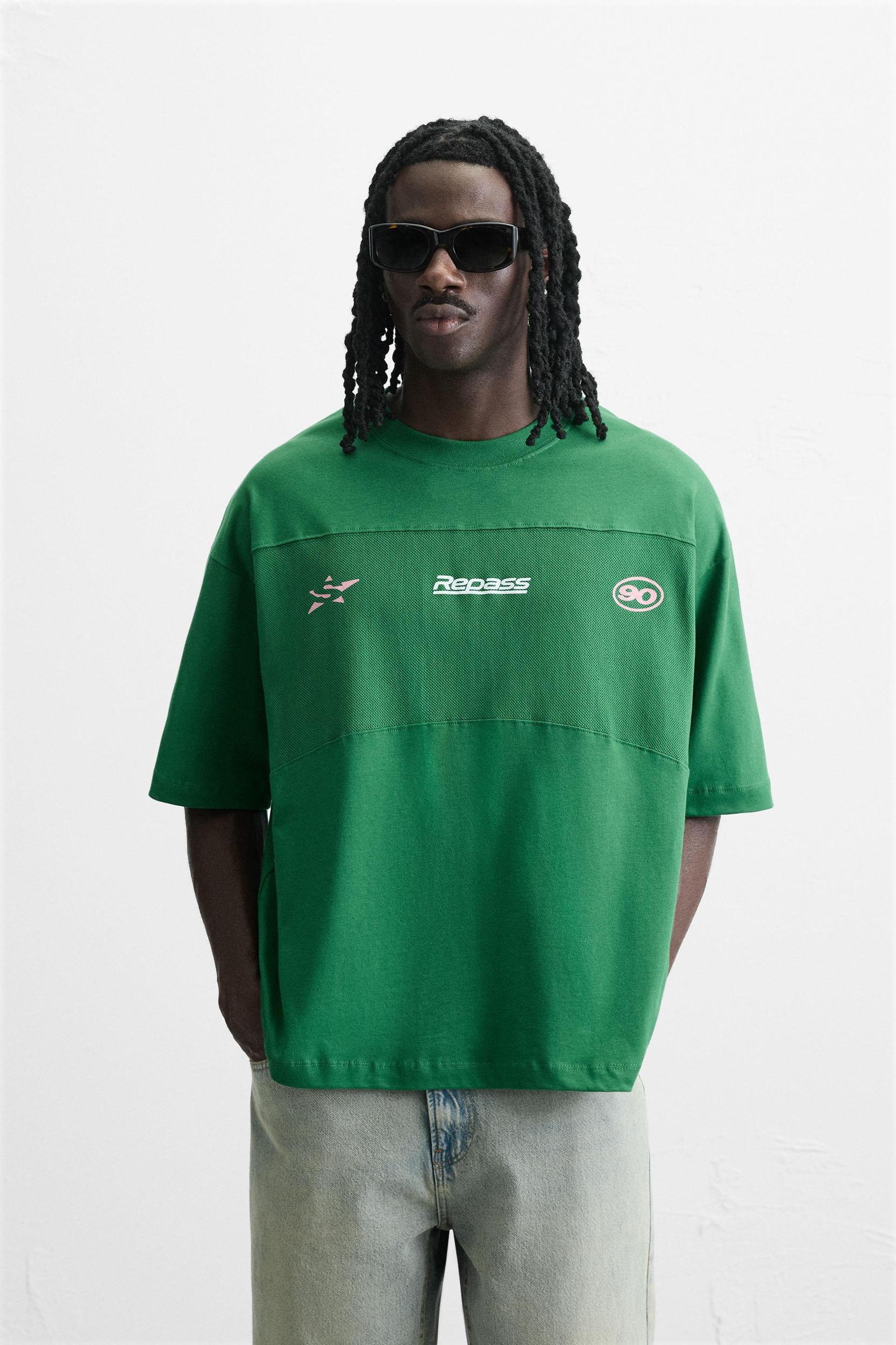 MESH STRIPE T-SHIRT Product Image