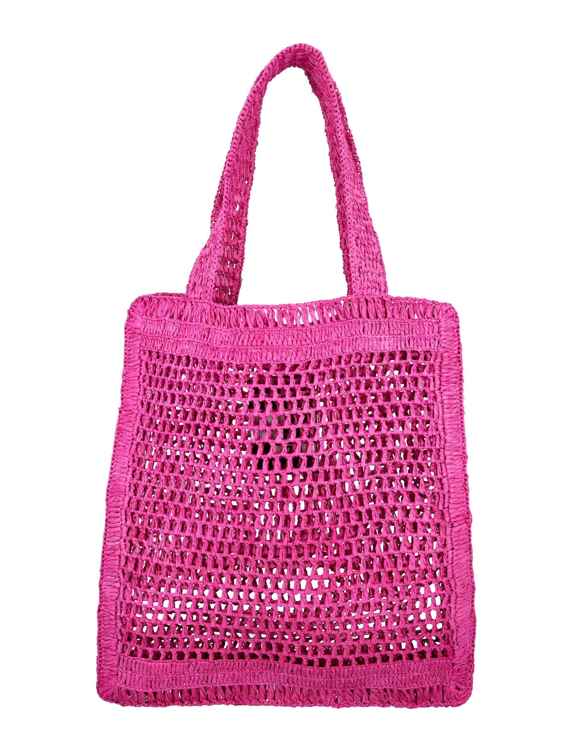 CHLOÉ Chloe Women Fuchsia Raffia Estate Banana Shopping Bag In Fuchsiarose Product Image