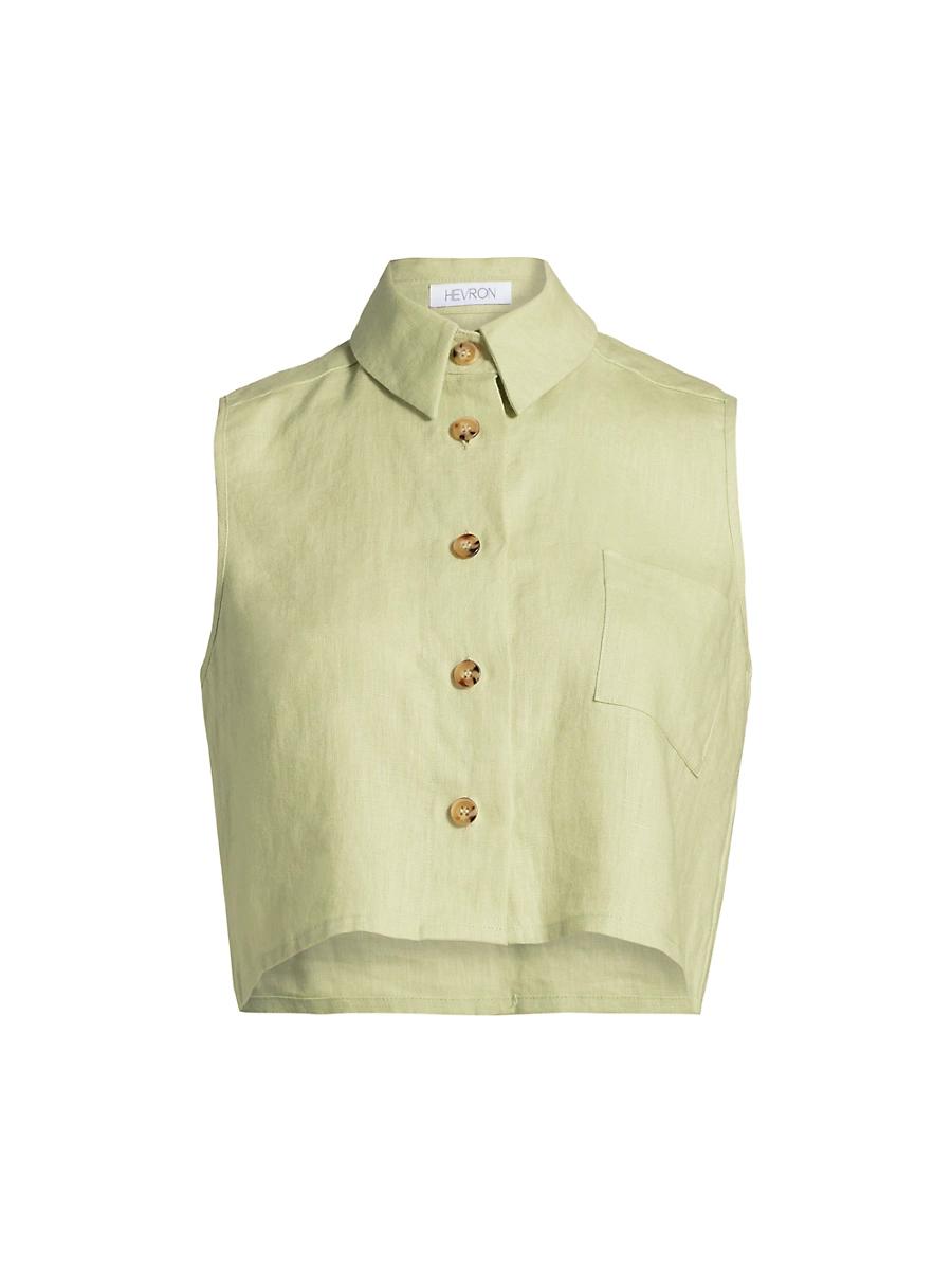 Womens Katja Sleeveless Cropped Shirt Product Image