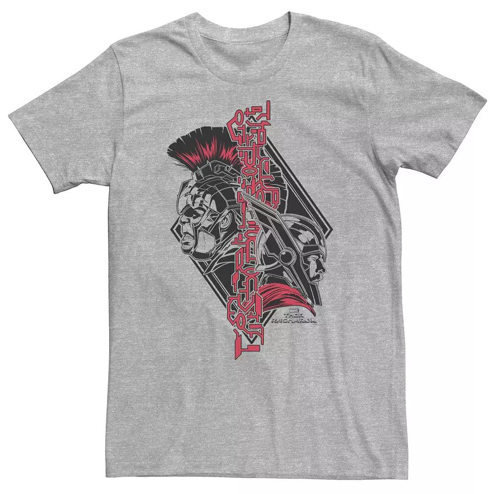 Big & Tall Marvel Thor, Ragnarok & Hulk Back-to-Back Head-to-Head Tee, Men's, Size: 3XL, Athletic Grey Product Image