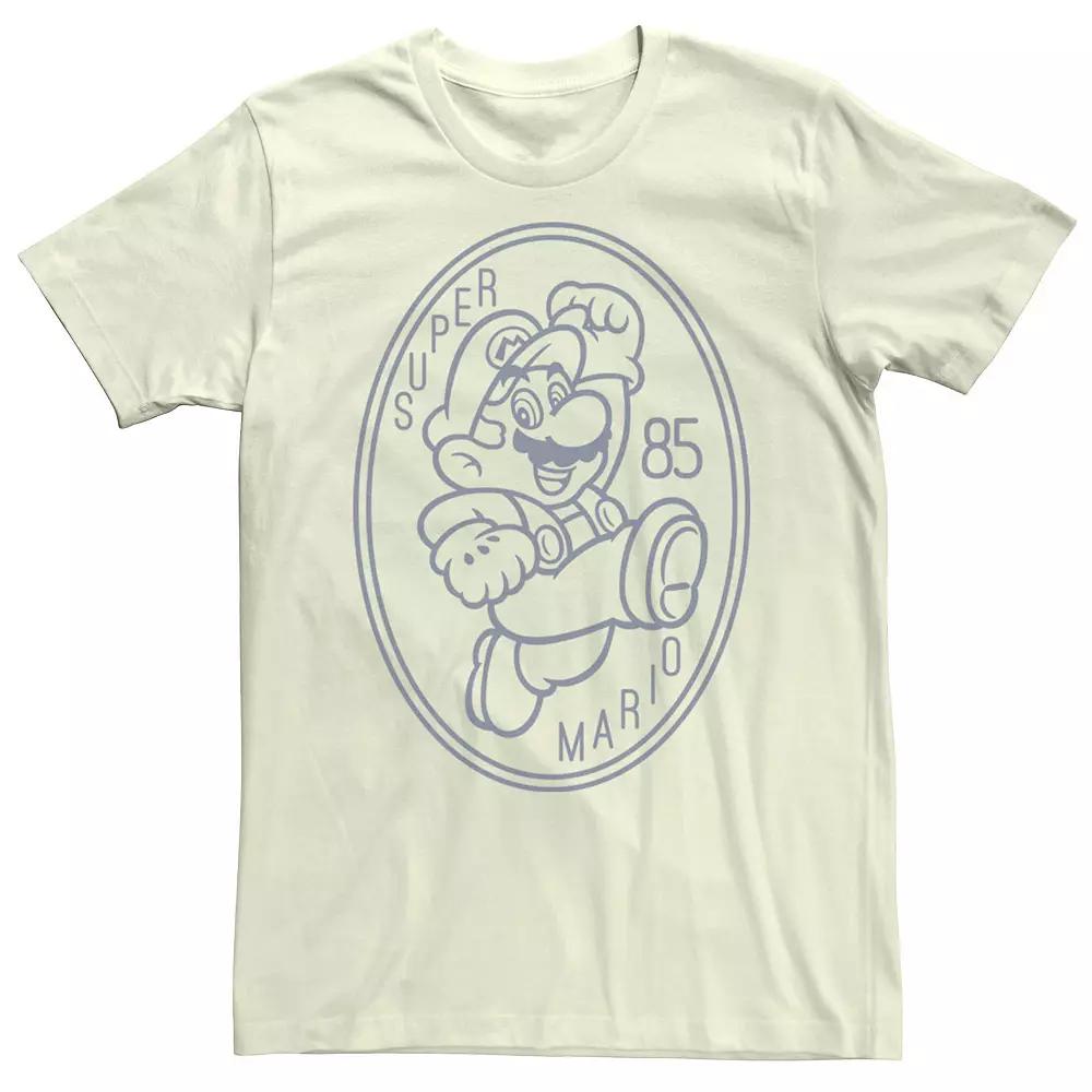 Men's Nintendo Super Mario Vintage 85 Oval Badge Graphic Tee, Size: 3XL, Natural Product Image