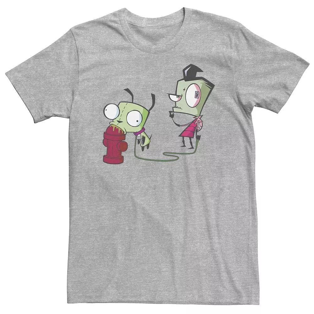 Big & Tall Nickelodeon Invader Zim Walking Gir Fire Hydrant Portrait Tee, Men's, Size: 4XL Tall, Athletic Grey Product Image