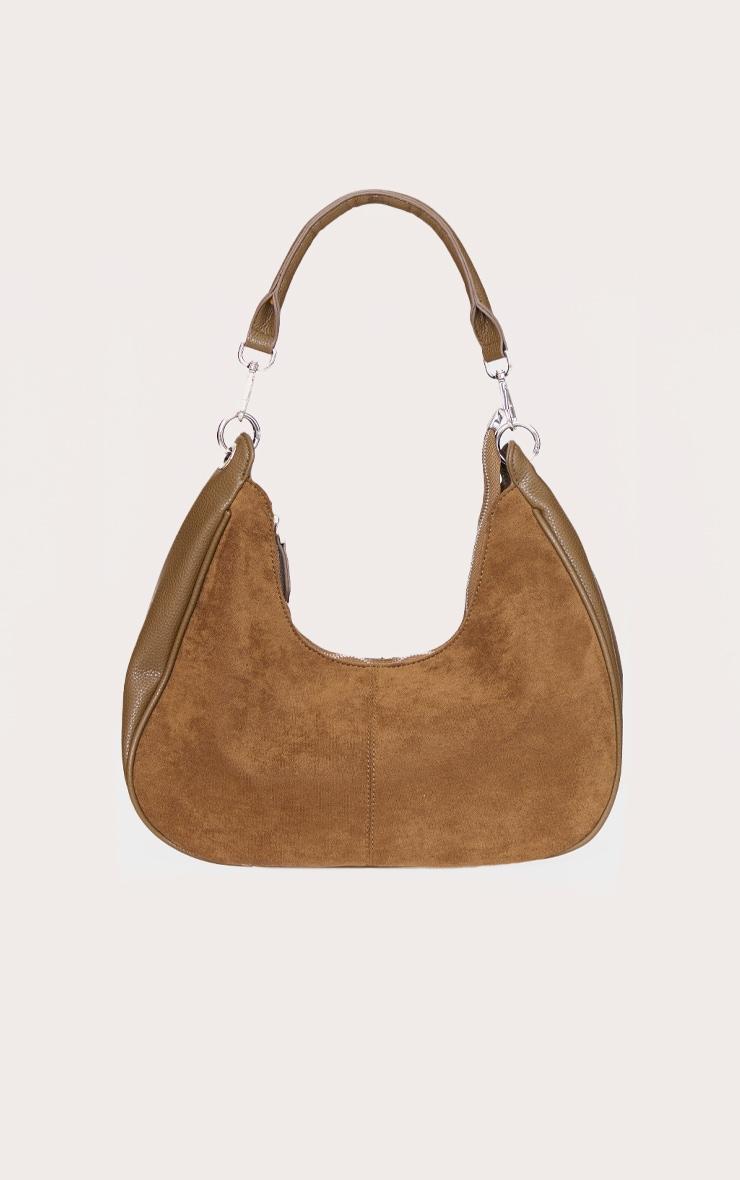 Khaki Oversized Curved Shoulder Bag Product Image