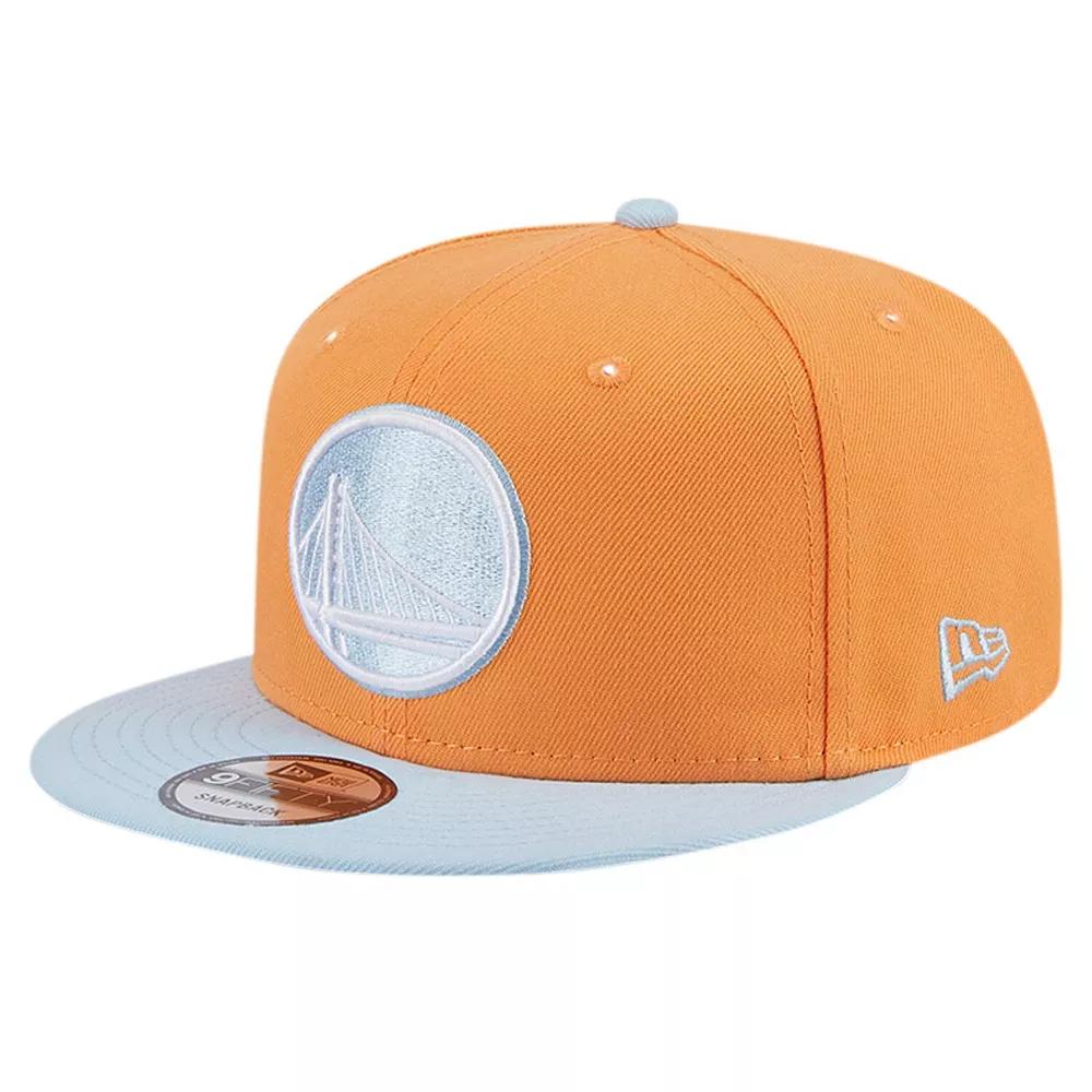 Men's New Era Orange/Light Blue Golden State Warriors 2-Tone Color Pack 9FIFTY Snapback Hat Product Image