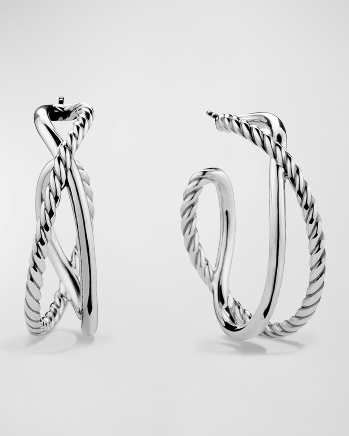 Crossover Hoop Earrings Product Image