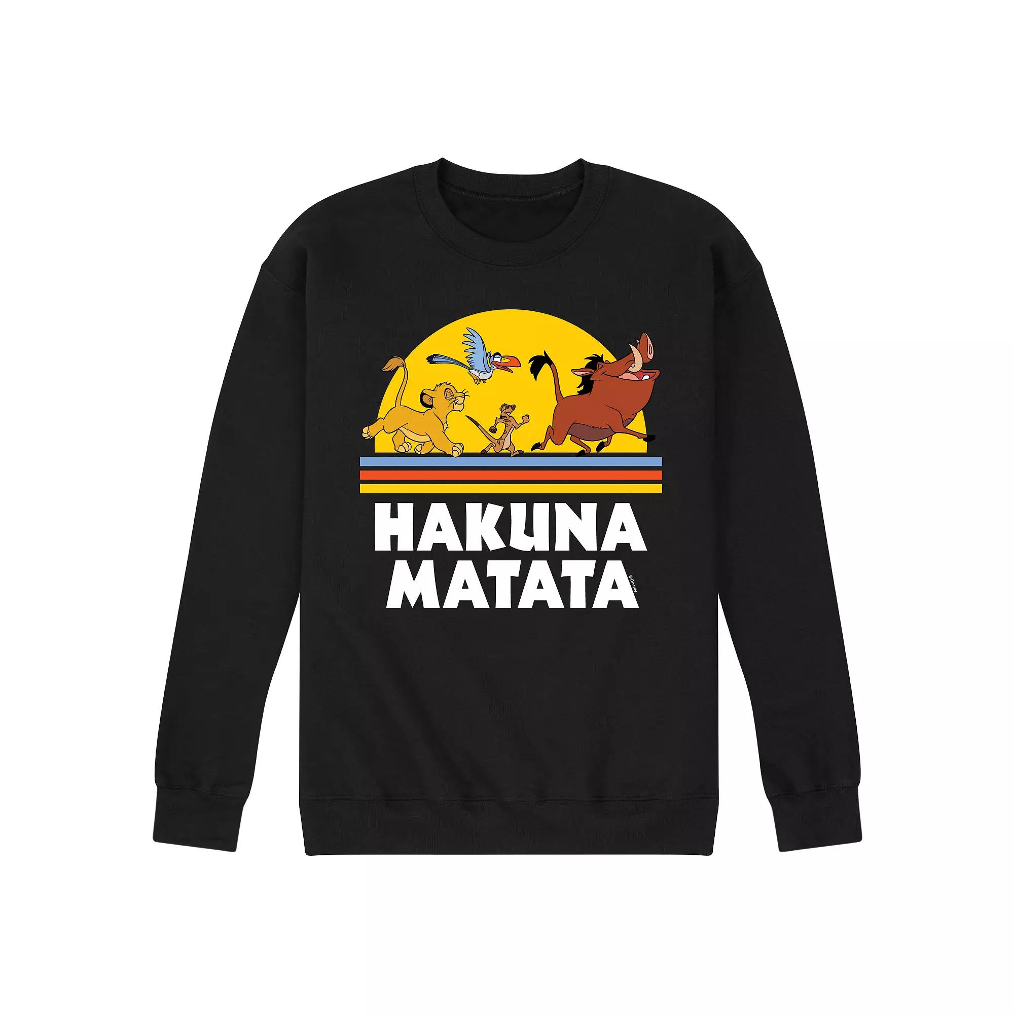 Disney's The Lion King Men's Hakuna Matata Sunset Fleece Sweatshirt,  Product Image