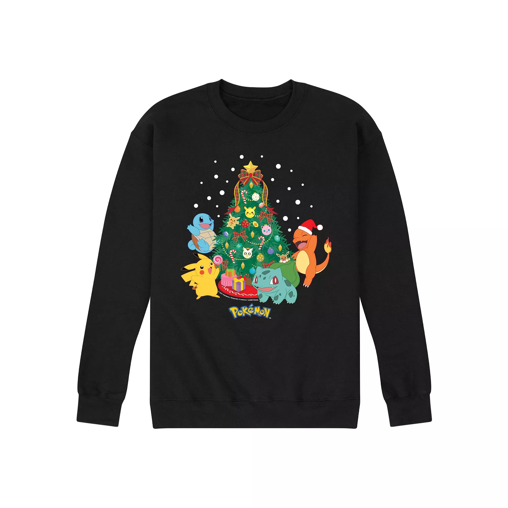 Men's Pokemon Christmas Tree Sweatshirt, Size: Medium, Black Product Image