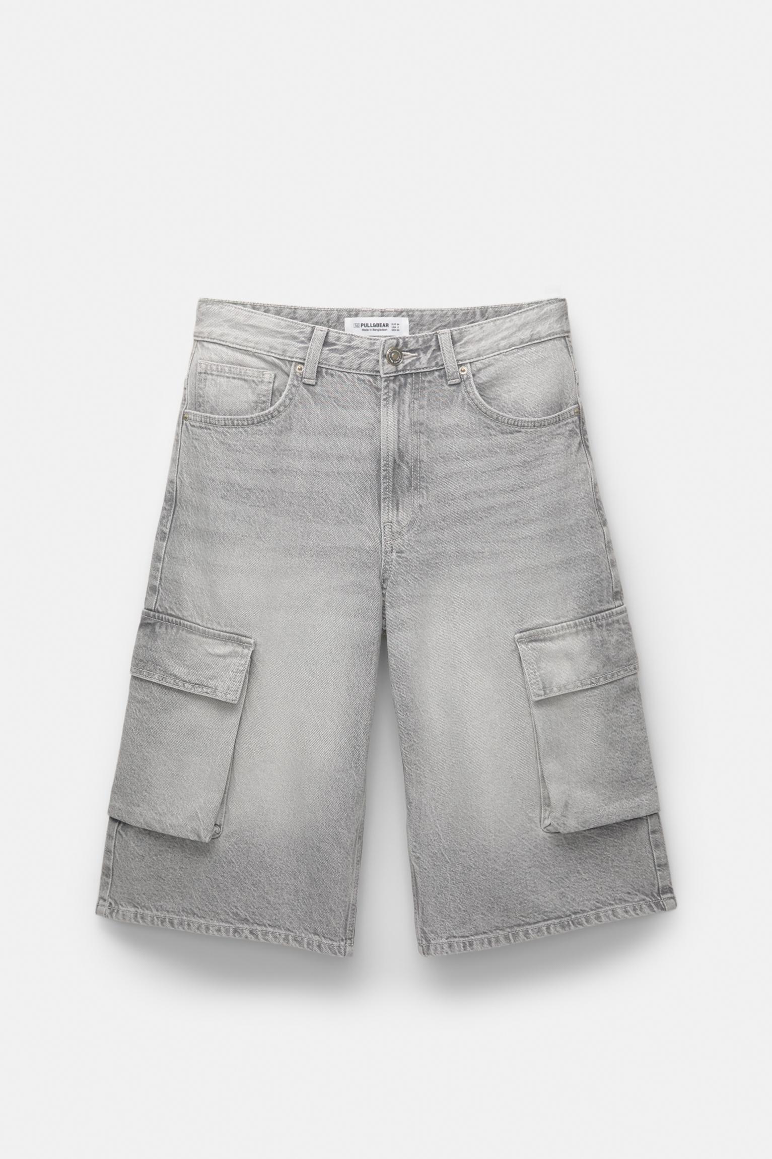 Denim cargo Bermuda shorts Product Image