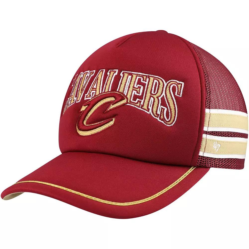 Men's '47 Wine Cleveland Cavaliers Sidebrand Stripes Trucker Adjustable Hat, Team Product Image