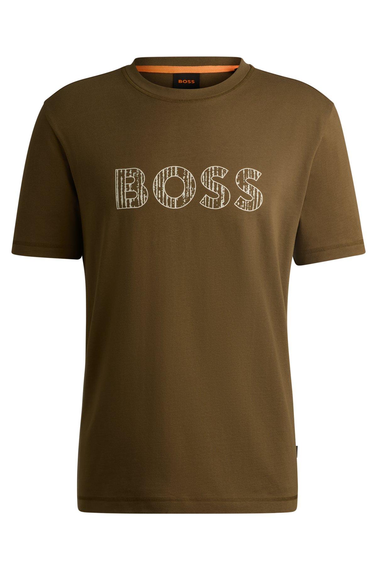 Cotton-jersey slim-fit T-shirt with logo print Product Image